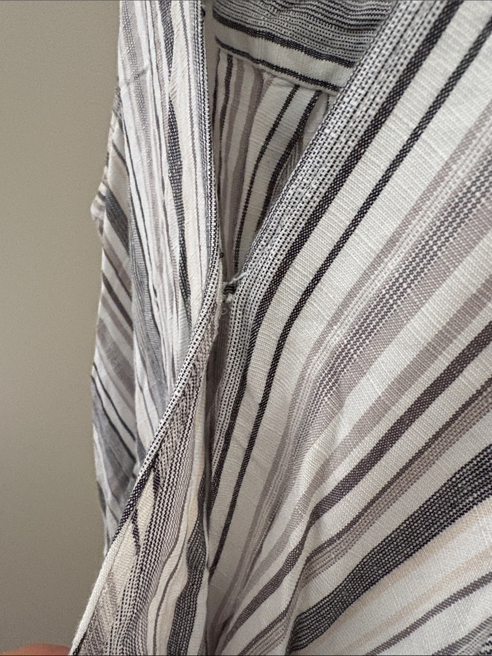 Striped Sleeveless V-Neck Jumpsuit - Gray & White - Picture 5 of 11